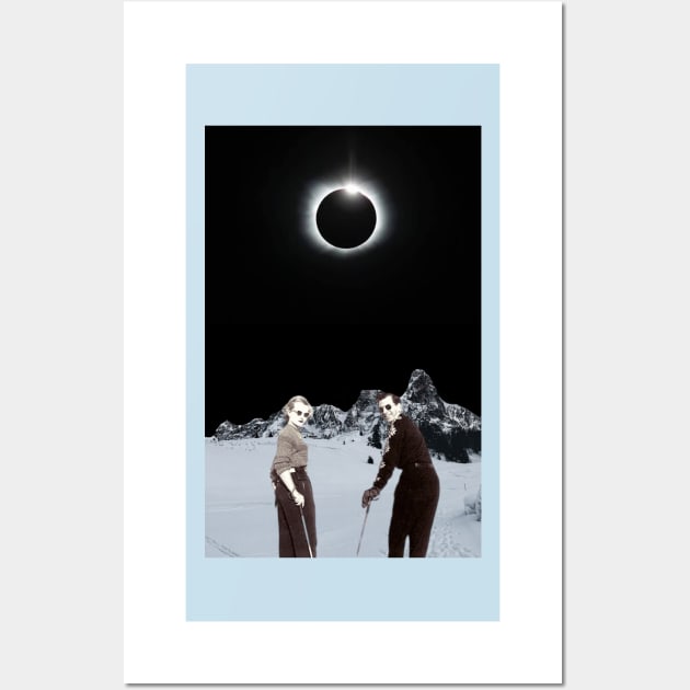 Skiing during Solar Eclipse... Wall Art by montagealabira